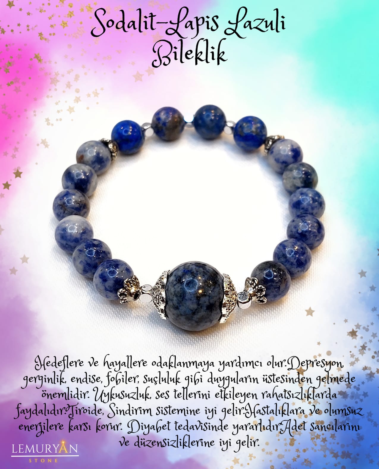 Sodalit & Lapis Lazuli ÖZel Tasarım Bileklik