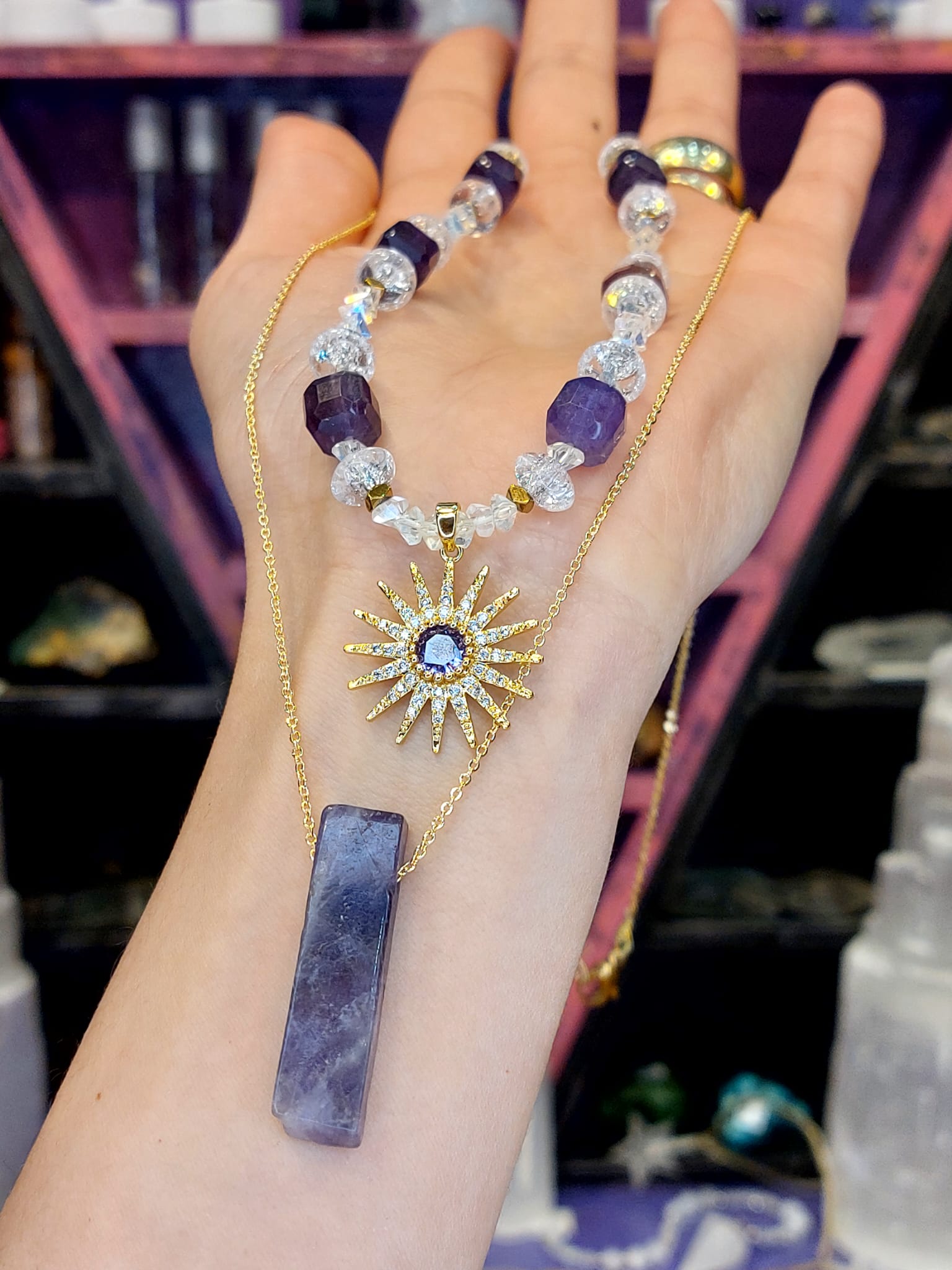 Ametist & Necef Kadın Tasarım Doğaltaş Kolye