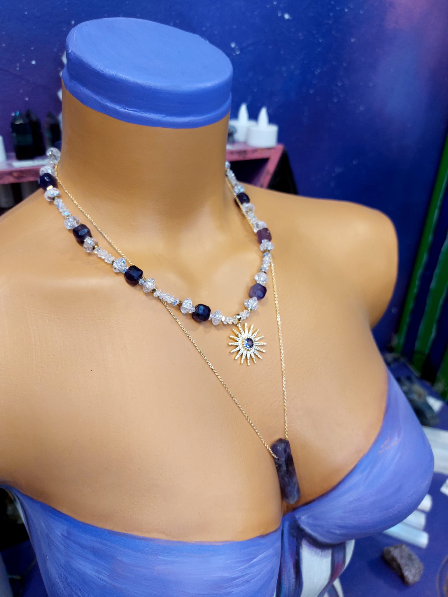 Ametist & Necef Kadın Tasarım Doğaltaş Kolye