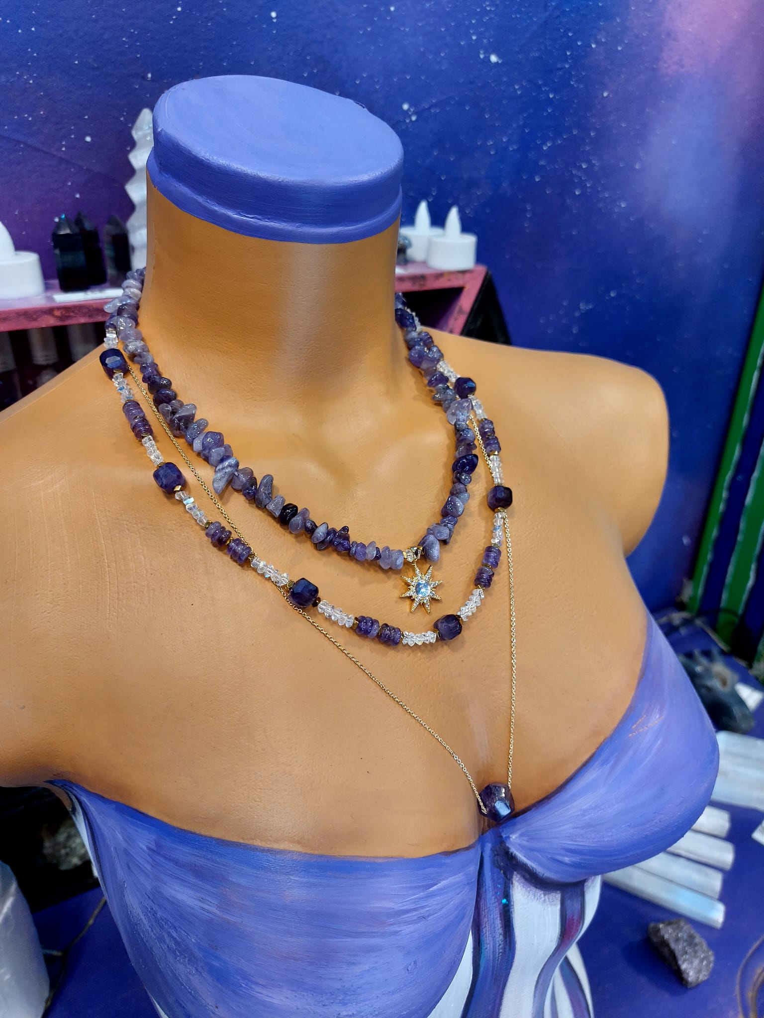 Ametist Özel Seri Kadın Tasarım Doğaltaş Kolye