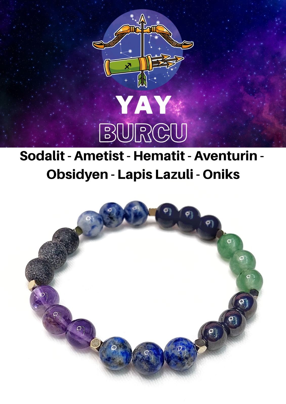 Yay Burcu Elastik Misinalı Unisex Bileklik 